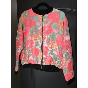 Topshop floral bomber jacket